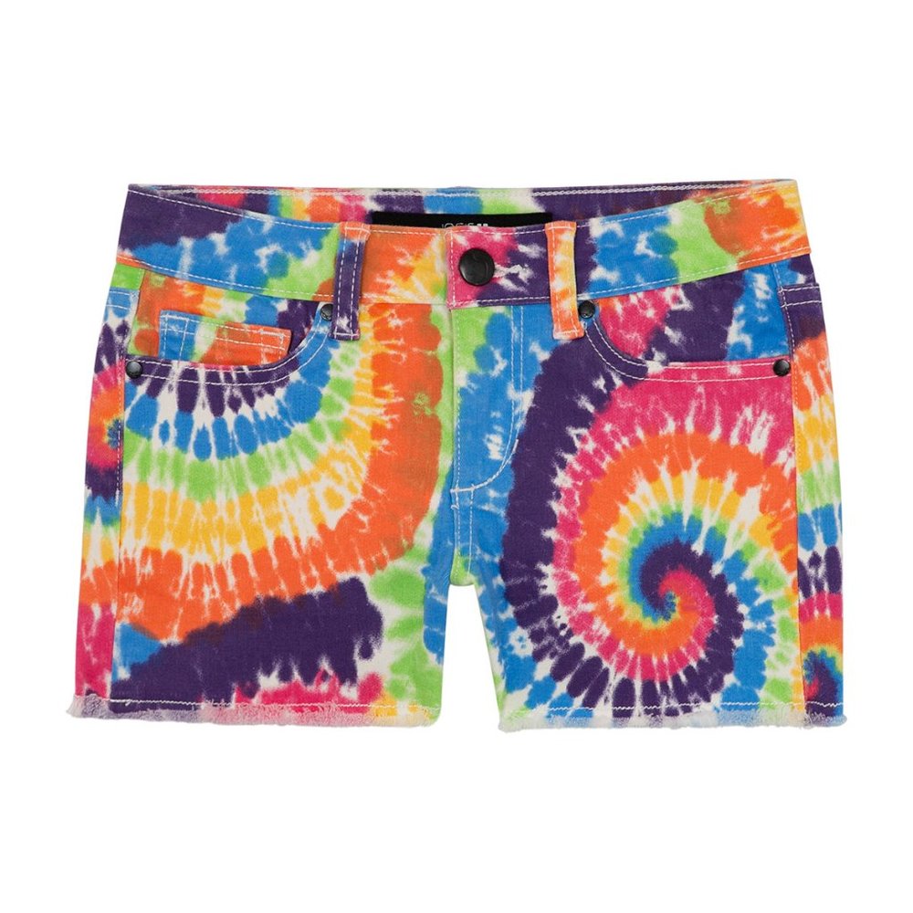 NWT Girls Joes Kids Tie Dye Fray Hem Denim Mid Rise Shorts Size 6X $35 H220